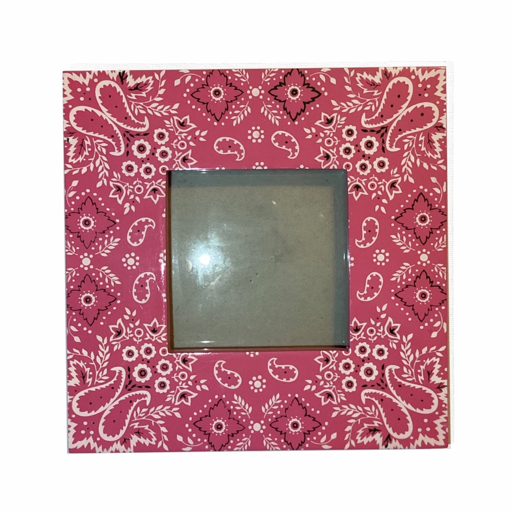 4/$15 🌻 Picture Frame 7.5x7.5 Concepts Style B324444PK~ Pink With Paisley